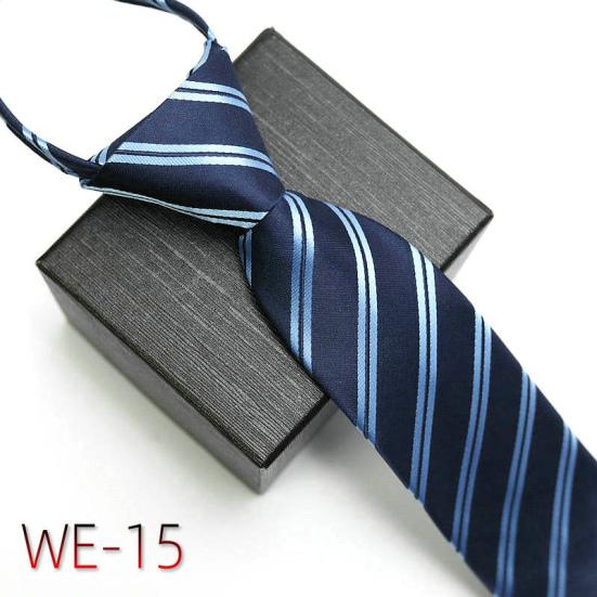 Business Tie Striped Zipper Men Plaid All Match Neck Tie na wesele