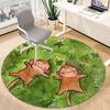 1PC Monkey Grass Office Round Area Rug,  Mat Suitable ForOffice, Under Office Chairs Bedroom Living Room Home Decor, Room Deco