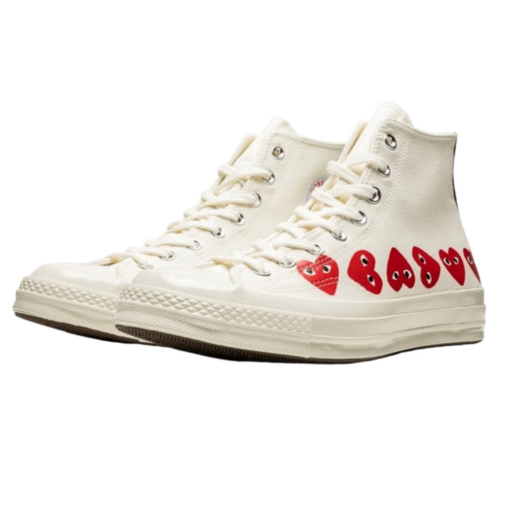 Converse Comme Des Garçons High White Multi Hearts