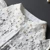 Elegant White Fake Collars for Women Handmade White Shirt False Collars Woman Embroidery Lace Flower Detachable Collar
