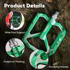 Corki Cycles Bicycle Extra Large Flat Mountain Bike Aluminum Alloy MTB Wide Platform Pedals Inch Green Pedals, Pedals, Pedals, 4-Inch - 9/16 -