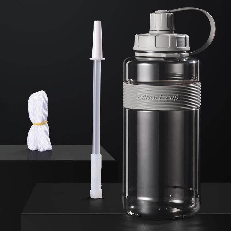 Large-capacity Outdoor Portable Sports Fitness Plastic Cup Space Flask High-temperature Resistant Straw Plastic Cup