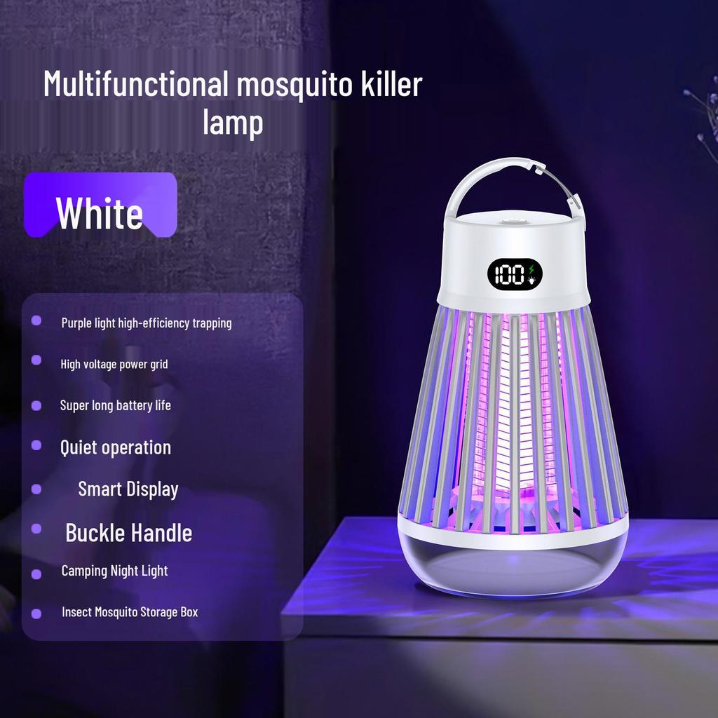 2024 Multifunctional Portable Mosquito Killer Lamp: Electric Shock & Camping Light Combo for Indoor/Outdoor Use
