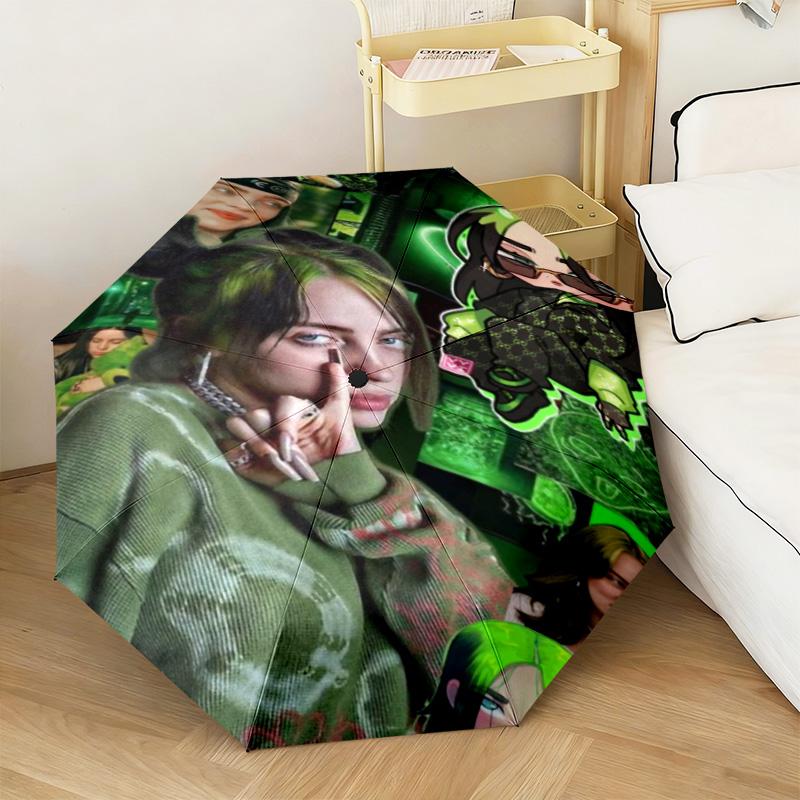 1PC Billie eilish Automatic Umbrella - Suitable Travel Outdoor Portable Umbrella Birthday Gift Daily Essentials