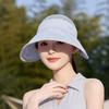 Summer sun hat children's big brim can tie ponytail empty top hat outdoor versatile fashion can hang mask sun protection hat