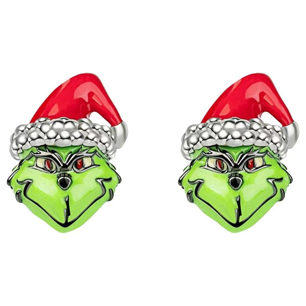Trendy Christmas Green Frog Monster Earrings - Unique European & American Fashion Design