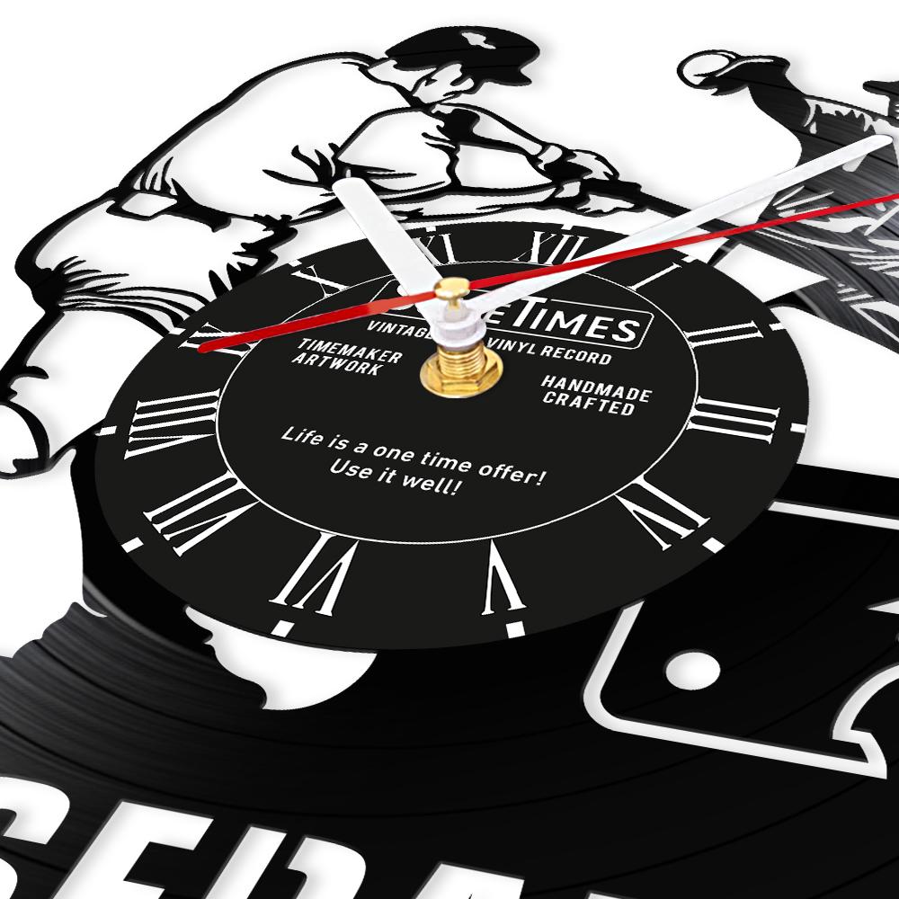 Baseball Custom Wall Clock Made of Real Vinyl Record Personalized Name Laser Cut Music Album Retro Wall Clock Boys Room Decor