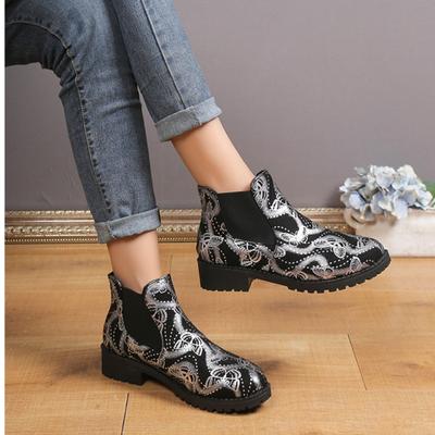 Dámské boty 2024 Vysoce kvalitní nazouvací dámské kozačky Módní potisk Moderní kozačky Dámské Sexy špičaté kotníkové boty Zapatos