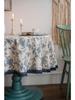 Tablecloth Blue Rose Print Dining Table Cloth Round Fabric Retro Small Round Table Suitable for Holiday Dining Rooms,  Picnics, Outdoor Camping
