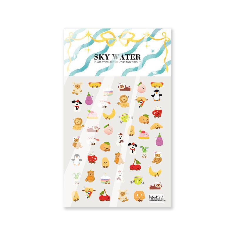 SKY Cute Cartoon Animal Jelly Nail Art Stickers - Celebrity Style Little Bear DIY