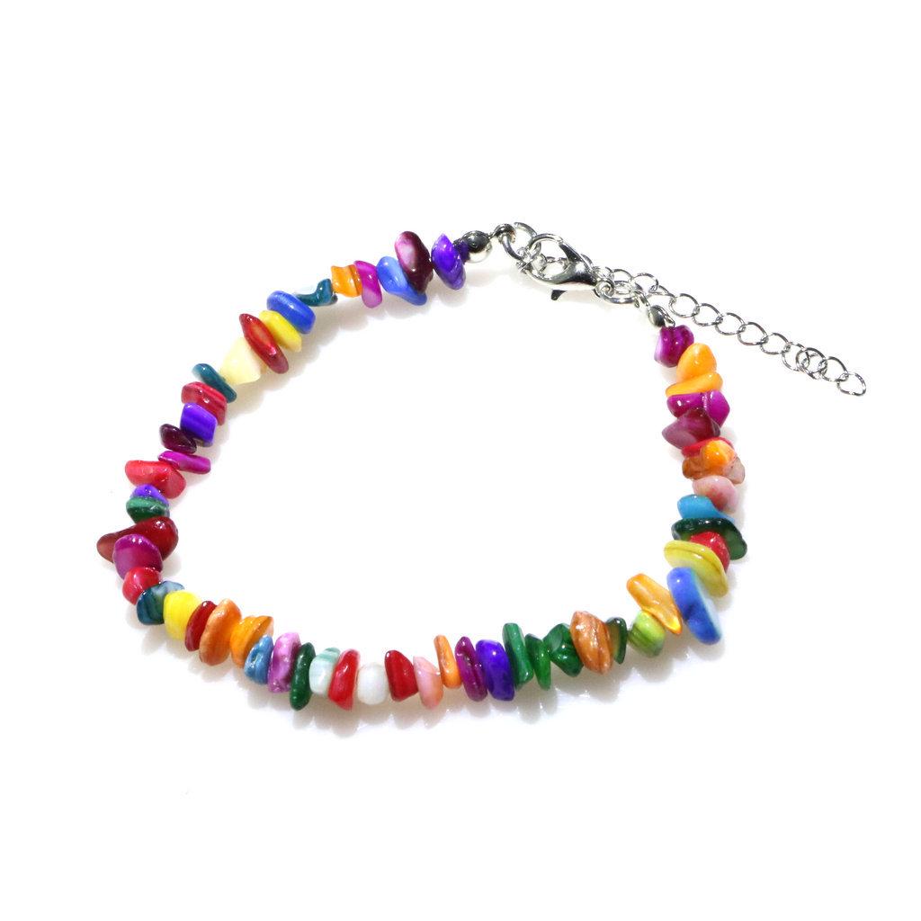 Pink Purple Agate Crystal Beaded Bracelet - Semi-Precious Gift for Female Students & Best Friends