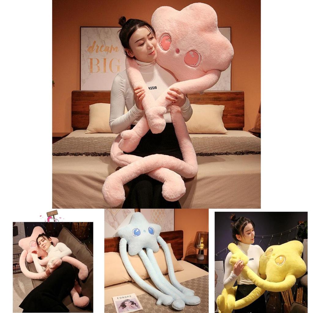 Stretchable Flower And Star Plush Pillow For Home And Bed