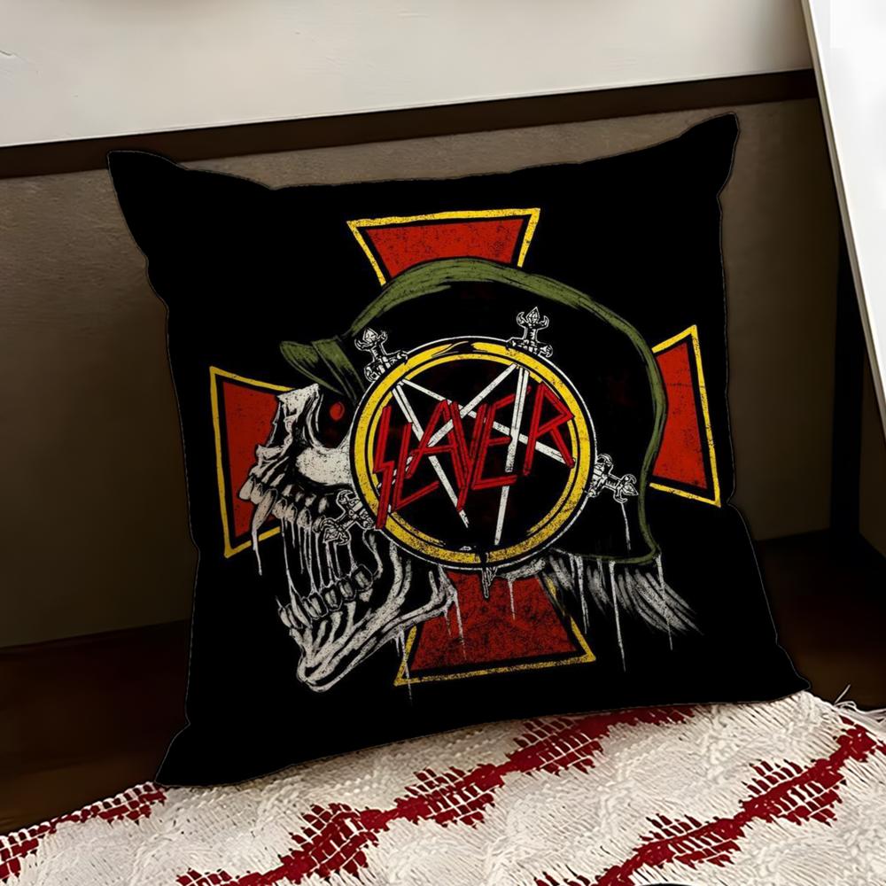 Heavy Metal Band SSlayer Cushion Cover Reversible Soft Durable Pillow Cover Home  Car MultiScene Use for Daily Comfort