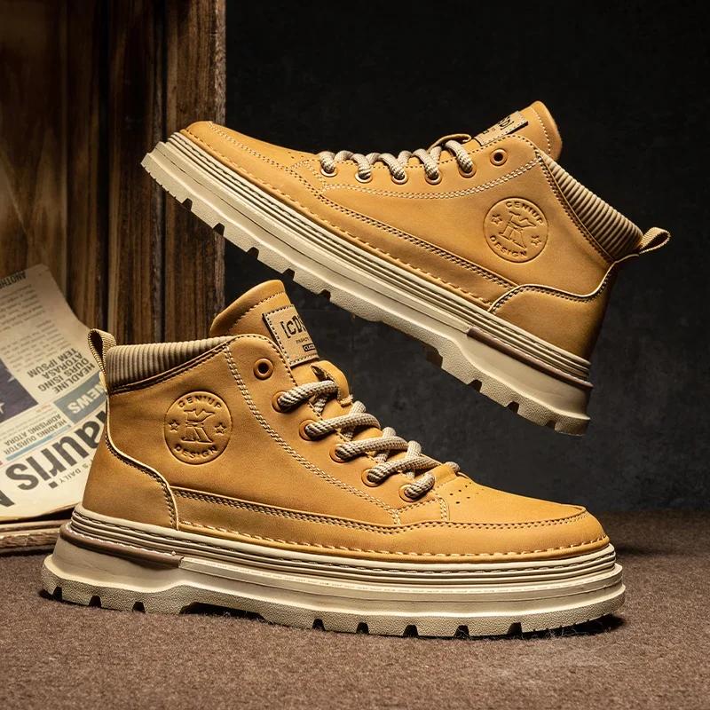 2024 Winter New Men's Office Work Shoes Warm Plush Men's Socks and Boots Fashion Sports Boots Thick Sole Free Delivery