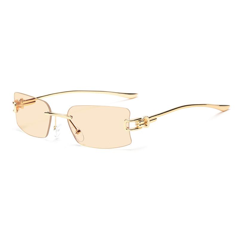 Frameless trimmed myopia glasses light luxury metal frameless glasses frames can be matched with degrees plain and thin optical frames