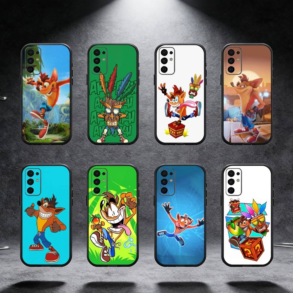 C-Crash-B-Bandicoots-Game Phone Case For Samsung S25,S24,S21,S22,S23,S30,Ultra,S20,Plus,Fe,Note,5G Black Cover