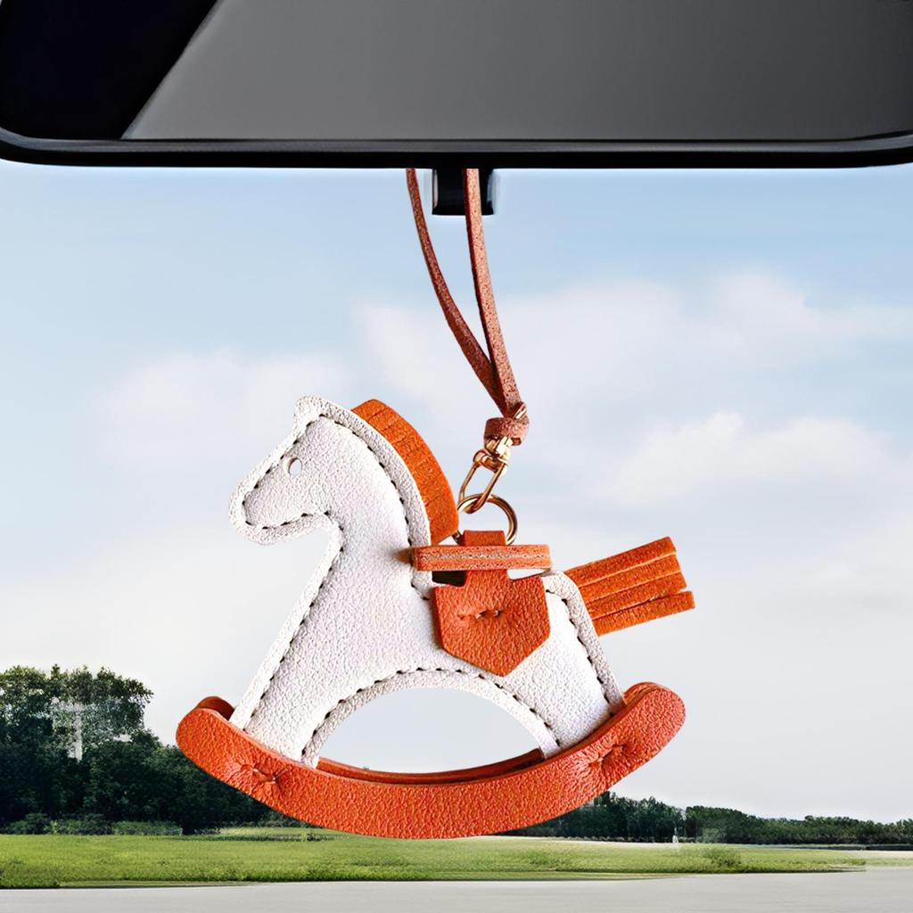 Car Ornaments Adorable Horse-shaped Car Mirror Pendant Horse Bag Charm for Trailer RV Truck Automotive Sedan Pickup Backpack