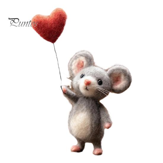 Wool Art Doll Handmade Felt Mouse Plush Toy Cute Animal Ornament Collectible Soft Charming Home Decor Unique Gift for Collectors Warm Textured