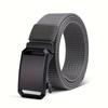 Men's Belt Premium Automatic Buckle Canvas Belt Durable Tactical Workwear for Men - Stylish Outdoor Pants Belt with Quick-Releas