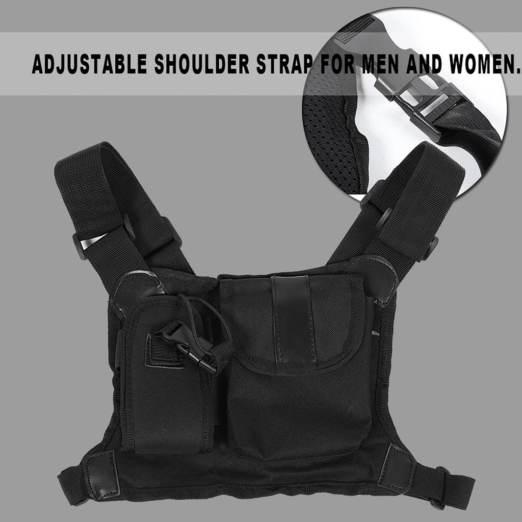 Two Way Radio Chest Pocket Pack Backpack Radio Accessory Pouch Holder Carry Case