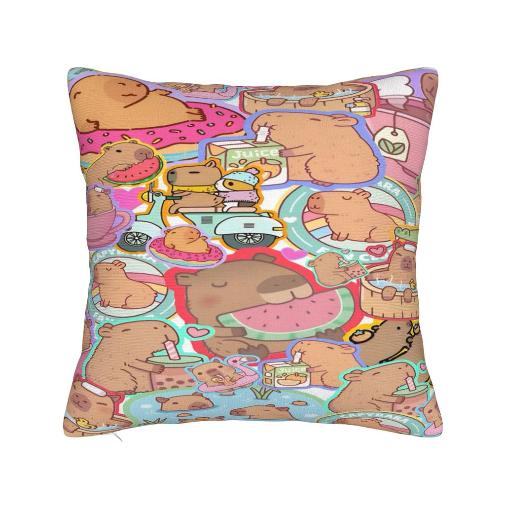 Home Decor Capyeras capybara funny meme Pillowcase Merch Pillow Covers Square Multiple Sizes