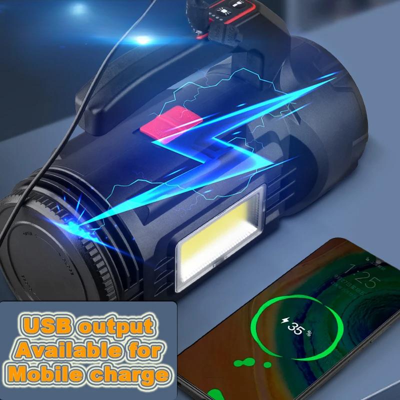 New handheld flashlight with built-in tool kit, charging belt, side light, emergency multifunctional handheld work light