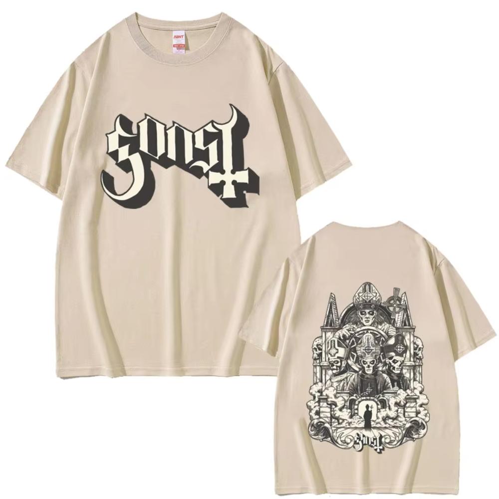 Trička s grafickým potiskem kapely Ghost Pánská Dámská Vintage Gotický Rock Metalová Trička Pánské Ležérní Oversized Tričko Pánské 90s Streetwear