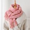 Luxuriöser Karierter Kaschmirschal für Damen Winter Warm Pashmina Damen Schals und Wickeltücher Lässig Quaste Bufanda Schal Decke