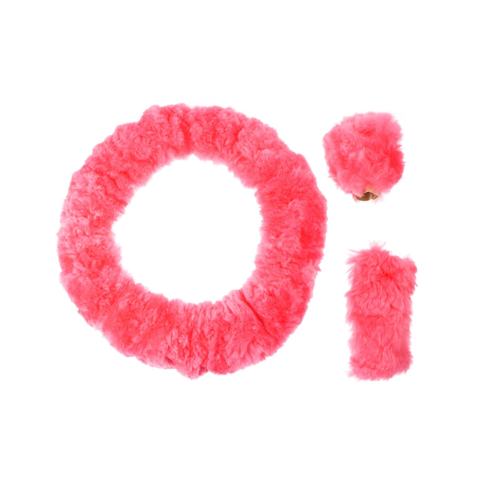 

3 шт. Чехол на руль, защитный автомобильный декор, противоскользящий, модный, креативный розовый