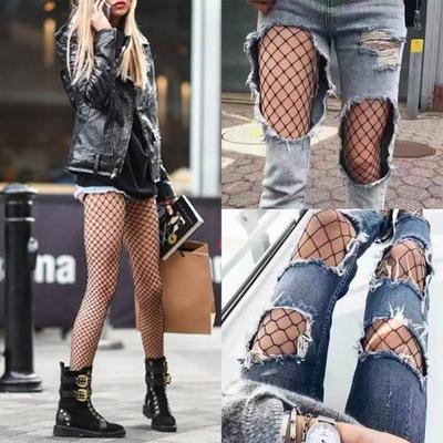 Damen Sexy Netz-Leggings Oberschenkelhoch Lange Socken Strümpfe