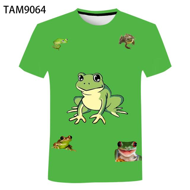 Evropská a americká nová personalizovaná řada Funny Frog 3D tisk Léto Pánské Dámské Tričko nadměrné velikosti Street Styl