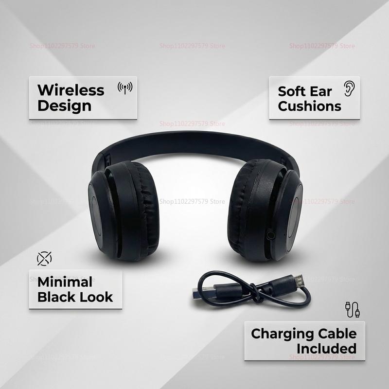 Wireless Bluetooth Headphones Head Mounted P47 Foldable Bass Sport Earphones Universal for Mobile Computer PC Gaming Running Gym
