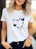 Fashion T-shirt Cute Flowers Graphic Printed Female T Shirt Casual Harajuku Crew Neck Ladies Tops