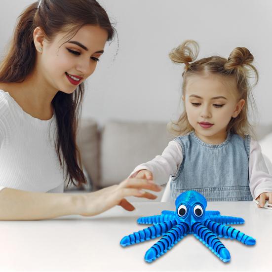 Flexible Octopus Ornament Fidget Octopus Toy with Movable Tentacles Desktop Articulated Octopus for Kids And Adults Home Office Stress Relief