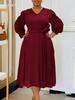 Elegant Solid Color Plus Size A-line Skirt with Fashionable Spring European & American Style
