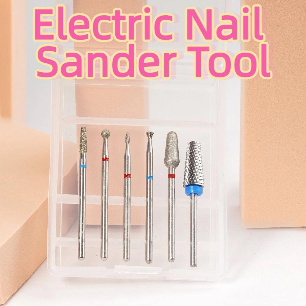 6Pcs Wear-resistant Nail Art Drill Bit Kits Professional Cuticle Nail Grinding Bits  Pedicure Care