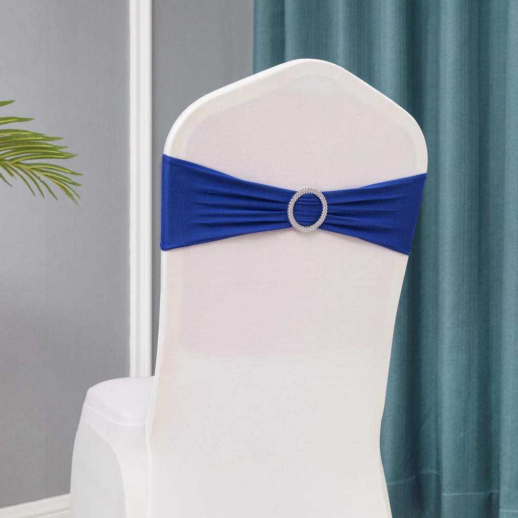 Chair Sashes Bows Wedding Lycra Chair Spandex Bands Stretch With Buckle For Chair Covers Decoration Party Dinner Banquet