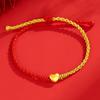 Pure Gold 999 Zodiac Red String Bracelet with Luck Beads for Baby's Full Moon or New Year
