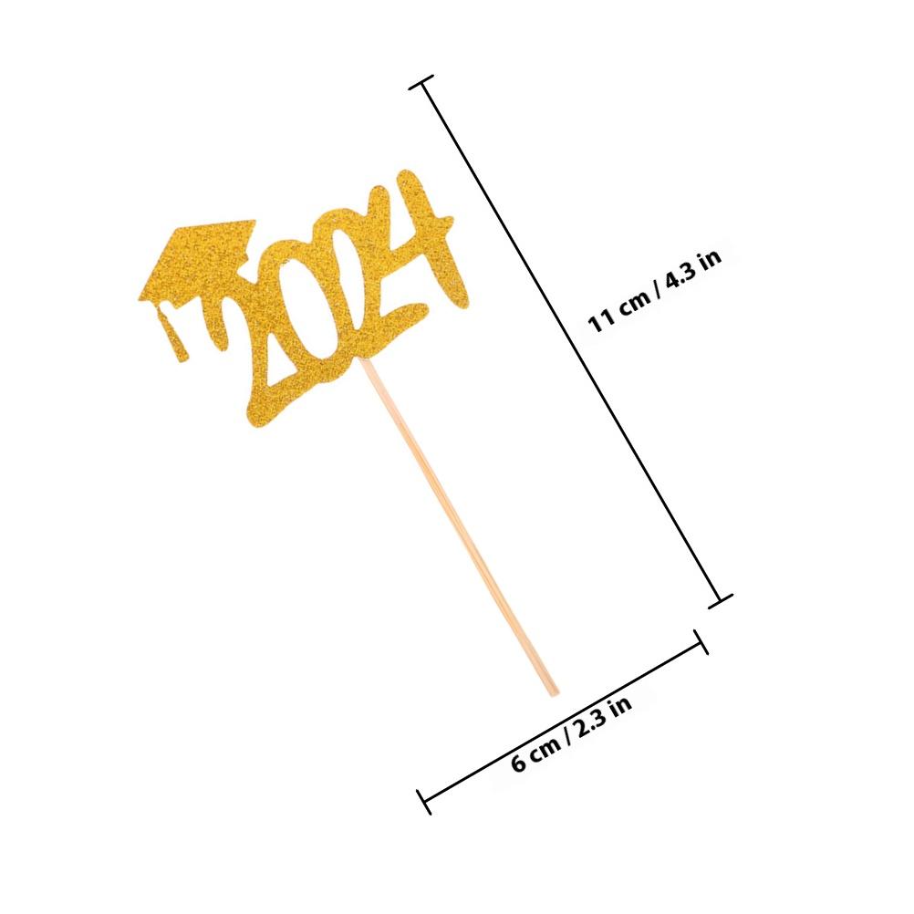 20Pcs Cupcake Toppers for Graduation Cake Decorative Picks Smooth Finish Design for Graduation Celebration Dessert Decoration