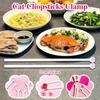 Cat Paw Chopsticks, 2 Pairs Reble Lightweight Non-Slip Grip Eating Chopsticks, Cute Fun Pink Paw Prints, The Perfect Gift for Cat Lovers