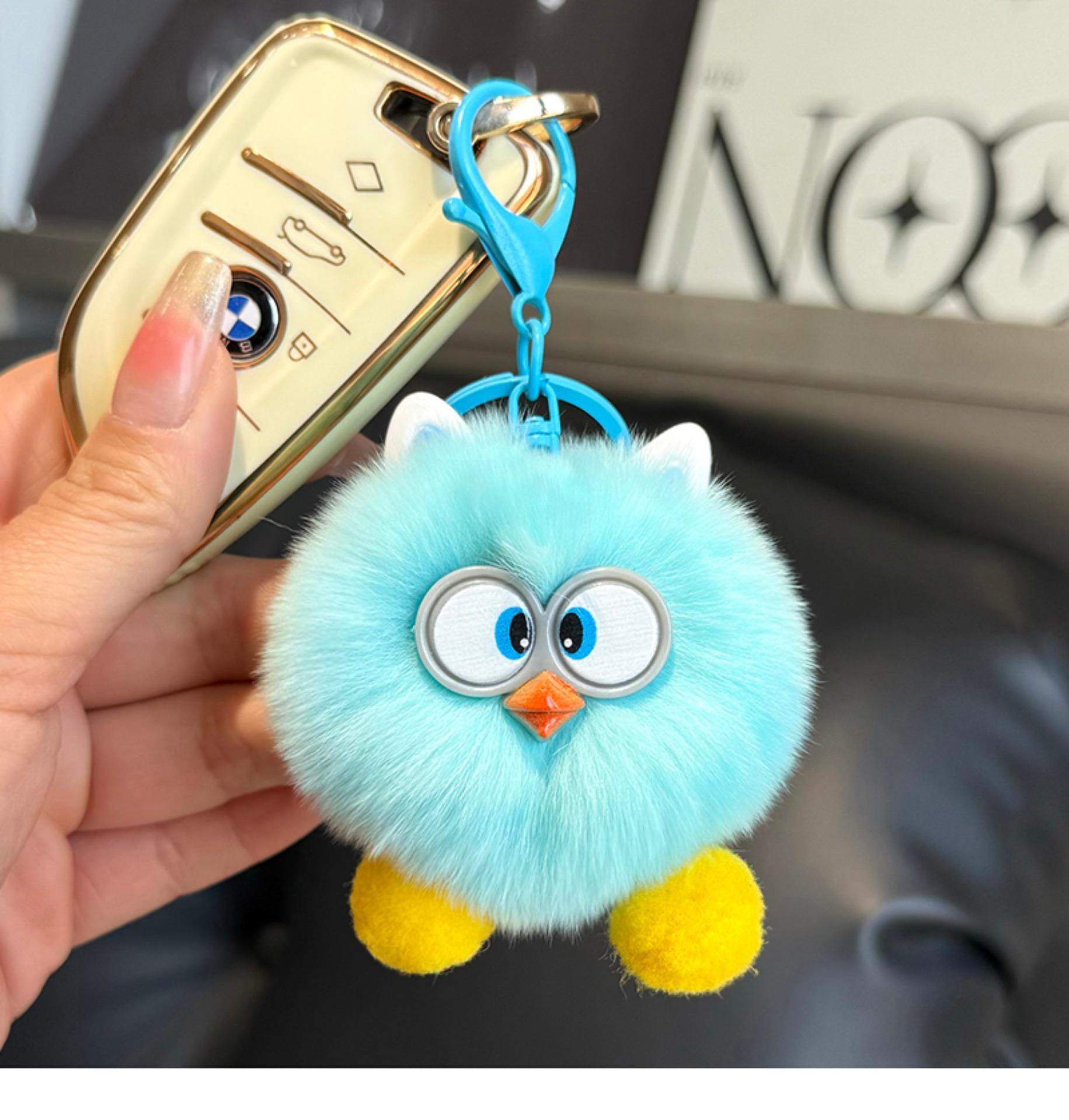 Imitation Rex Rabbit Fur Cute Small Coal Ball Bag Pendant Schoolbag Exquisite Doll Hanging Car Keychain