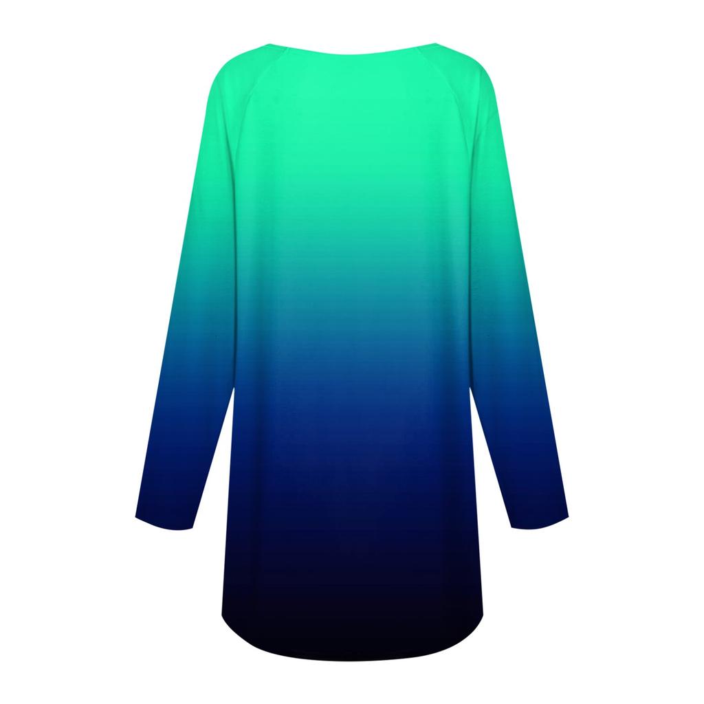 Women's Casual Fashion Floral Print Long Sleeve O-Neck Pullover Top Blouse