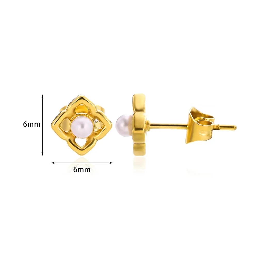 Stainless Steel Enamel White Heart Earring for Women Minimalist Gold Color Stud Earrings Waterproof Vacation Charm Zircon Gifts