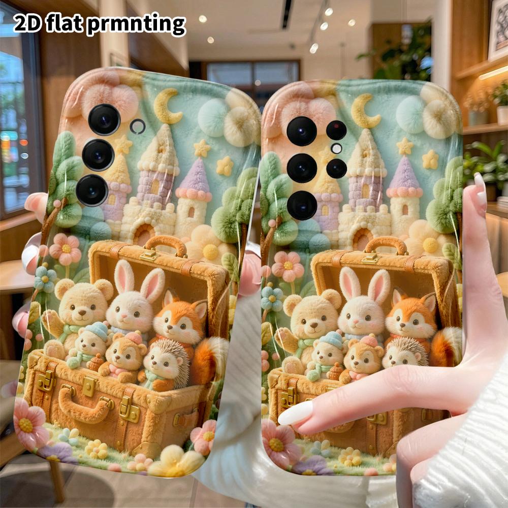 Phone Case: 2D flat, suitable for Samsung Galaxy A34 A35 M05 M06 S20 S22 S21 FE Plus 5G protective case, little animal party, perfect Christmas and Ha