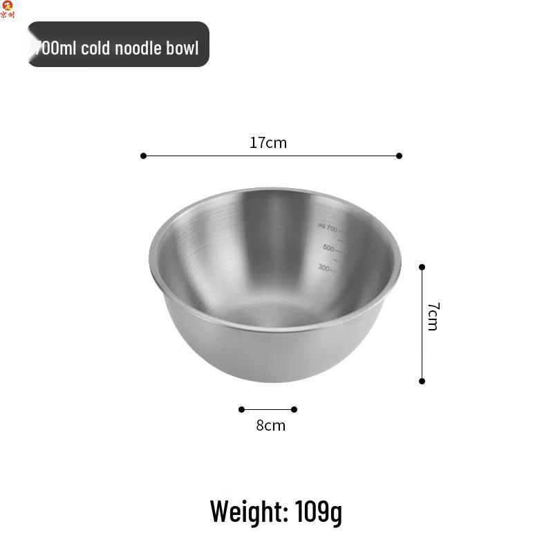 INS Style 304 Stainless Steel Measuring Salad & Noodle Bowl Set