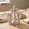 Handheld Size Angel Ornament 3D Printed Praying Ornament, Dual Angels with Flowing Cloud Base, Sacred Compact Bookshelf Decoration White Sculpture for