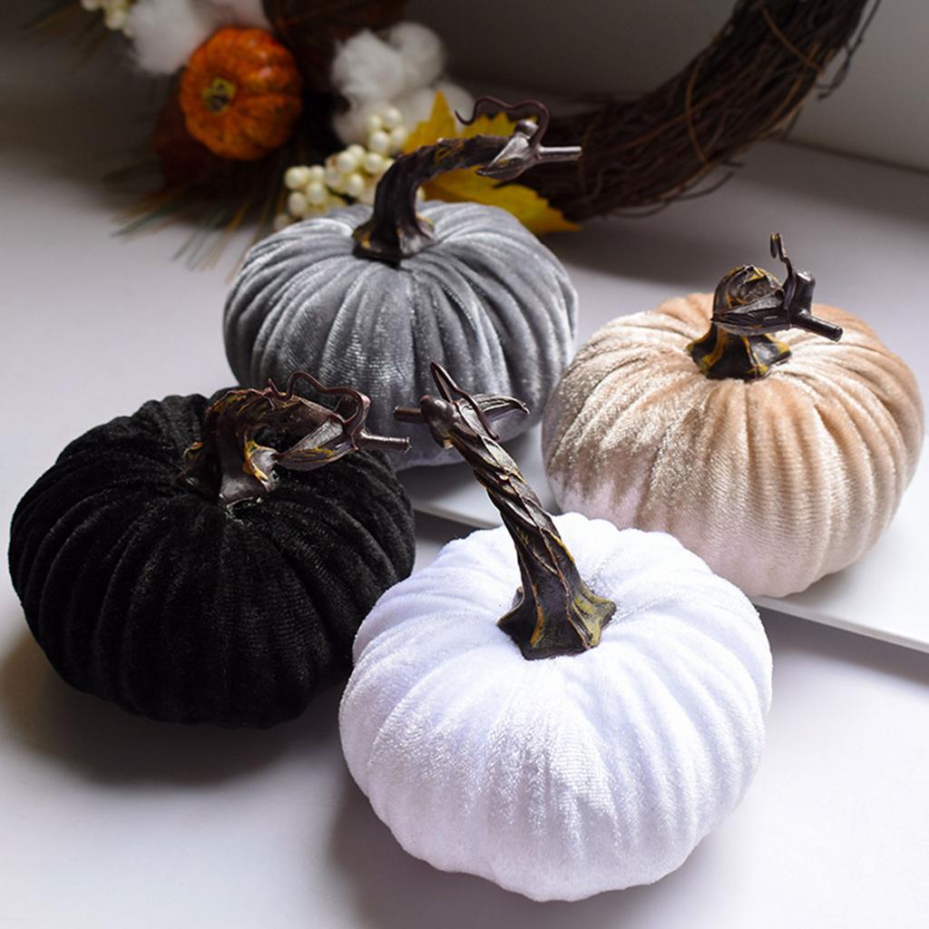 Fall Harvest Decor Prop Artificial Pumpkins Ornaments Halloween Decor Burlap Pumpkin Thanksgiving Party Home Decorations