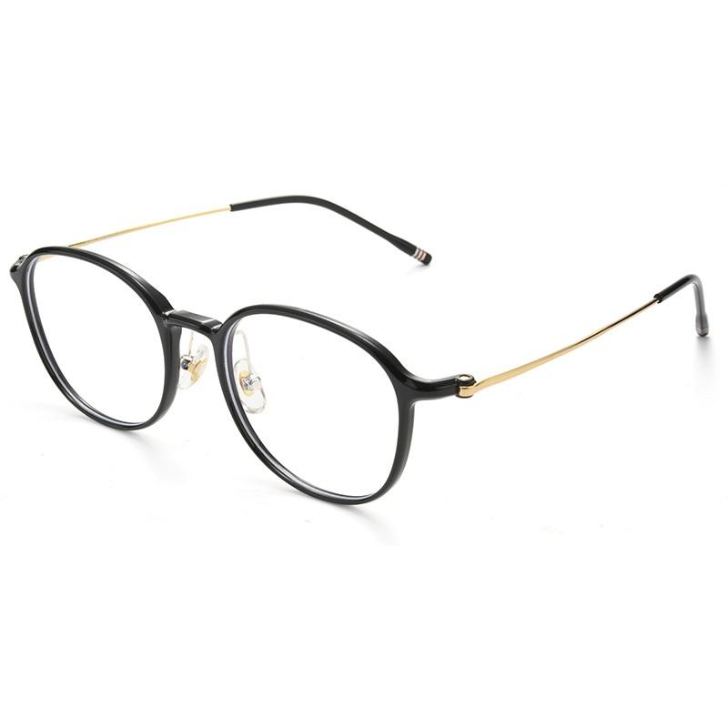 Ultra Lightweight Titanium Glasses Frame For Women Small Face Vintage Stylish Anti Blue Light Prescription Glasses Tea Color Oval Frame
