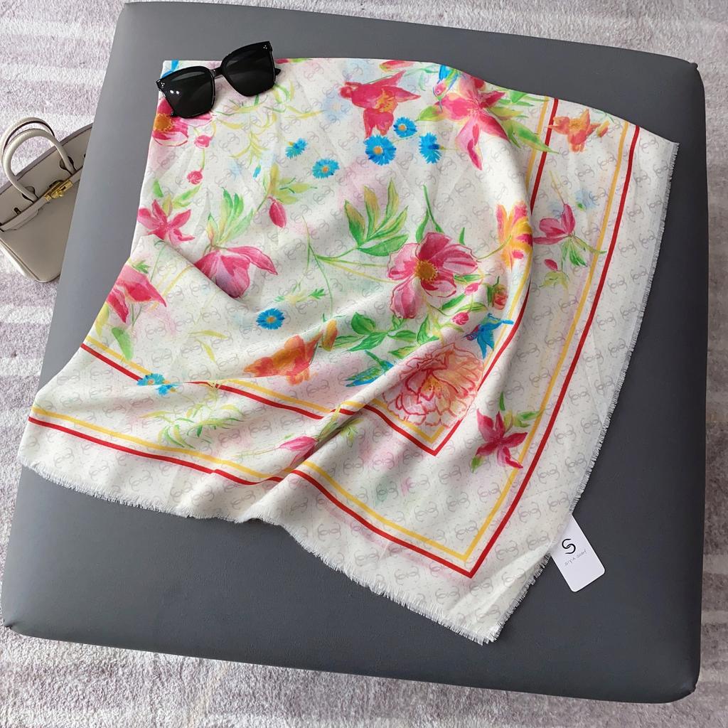 Mother's Day new floral decoration shawl temperament gentle large size sunscreen beach towel for mother gift