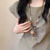 Collier Chaîne Pull Pendentif Floral Ethnique Bohème - Accessoire Unique pour Femme